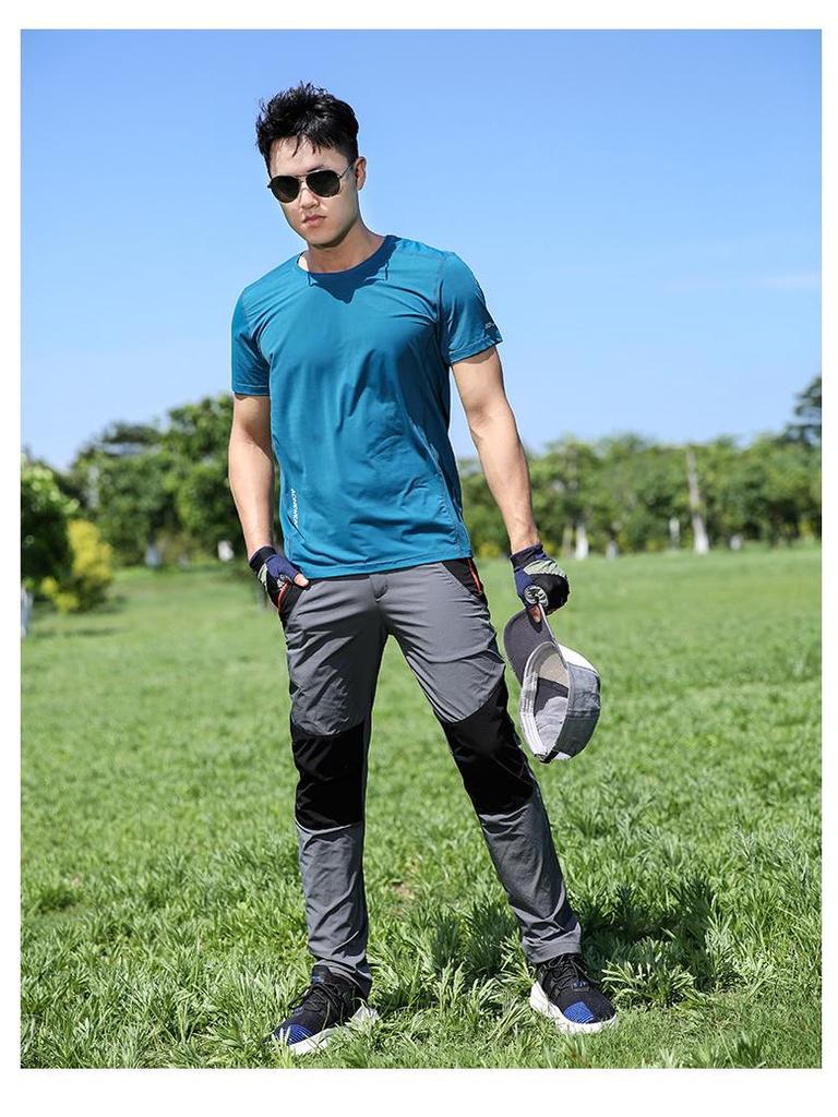 Мужские быстросохнущие ветрозащитные брюки для хайкинга - Тонкие, эластичные, дышащие, с защитой от солнца, больших размеров для занятий спортом на открытом воздухе и альпинизма.