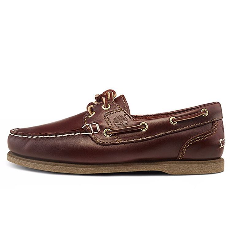 Timberland Top Layer Cowhide Slip-Resistant Durable Low-Top Boat Shoes Women Sneakers Brown 72333W