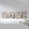 Wooden Alphabet Letters Wall Decor Set Engraved Floral Pattern Home Craft Ornaments Elegant Display for Living Room