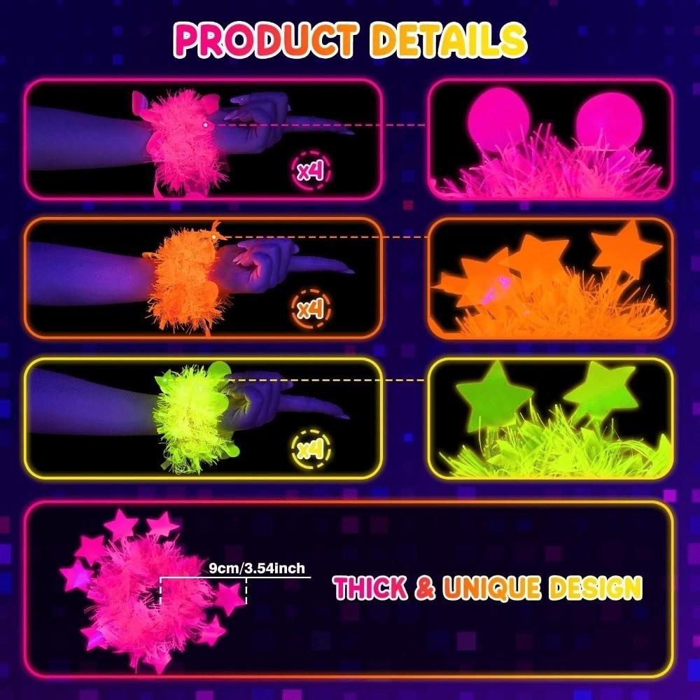 5PCS Party Prop Decoration Five-star Fluorescent Bracelet Birthday Wedding Carnival Party