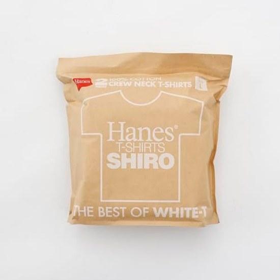Hanes Комплект из 2 футболок с коротким рукавом SHIRO 100% хлопок трубчатый дизайн без бирки Хейнс белая с круглым вырезом мужская HM1-Z701