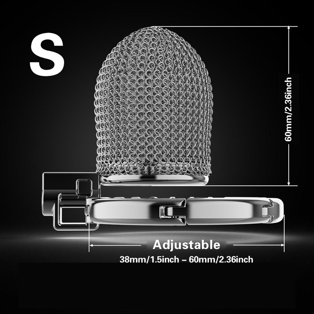 Smart Adjustable Chastity Cage for Men Stainless Steel Wire Mesh Lock Device BDSM Adult Sex Toy for Abstinence Couple Play
