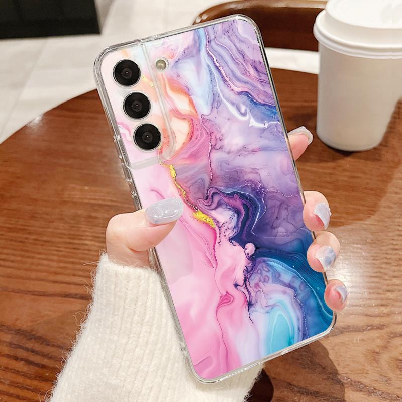Золотой Мраморный Масляный Чехол Для Samsung Galaxy S26 S25 Ultra S24 S23 S22 Plus S21 FE A54 A55 A16 A26 A36 A56 A17 A27 A37 A57 5G Прозрачный Мягкий Чехол