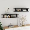 VidaXL Wall Shelves 2 Pcs Black 105x18x20 Cm Chipboard