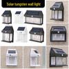 Solar Outdoor Wall Light with Human Body Sensor, Three Modes, Tungsten Filament, Waterproof for Garden or Villa Night Lighting.