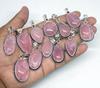 Rose Quartz Gemstone 925 Sterling Silver Plated Handmade 5 PCs Fancy Pendants Jewelry SEN-202