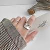 Women's Vintage S925 Silver Irregular Arc Wide Band Ring - European, American, and Korean Style Index Finger Accessory.