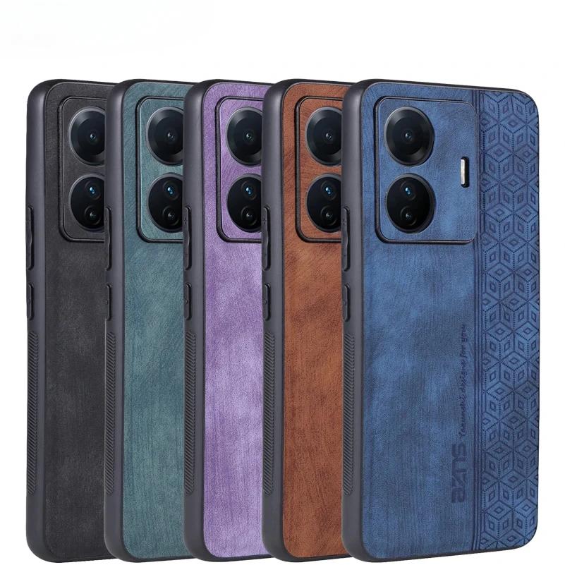 Роскошный 3D Тисненый Кожаный Чехол для Vivo S15 S16 S17 T1 Pro 15e 16e 17e с Ощущением Кожи, Мягкий Край, Прочный Бампер, Задняя Крышка, Фунда