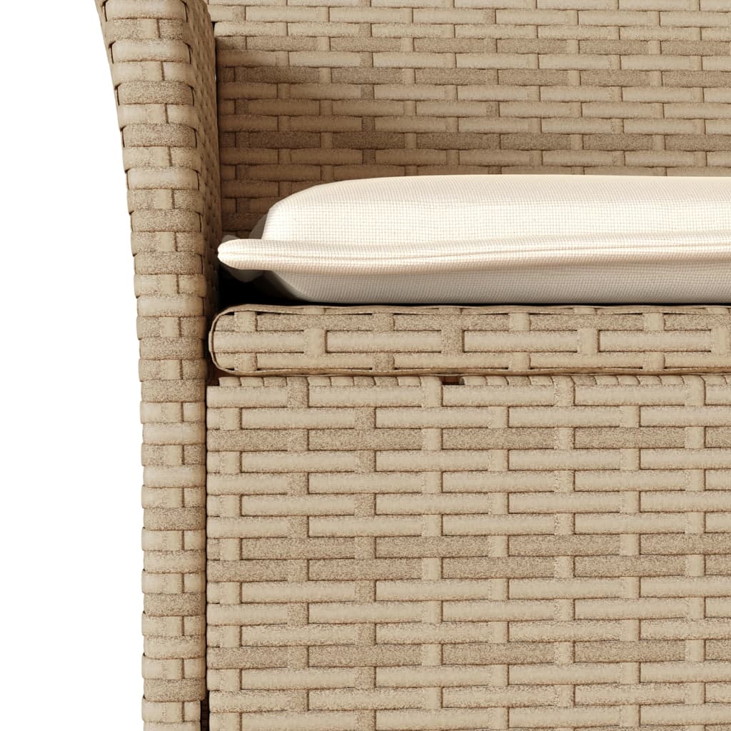 Garden Chairs with Cushions 2 pcs Beige Poly Rattan