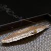 Copper Alloy A Leaf Boat Incense Holder with Snail Home Teahouse Decor Gift Metal Base