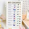 Children's Self-discipline Punch Card Student Message Checklist Chore Chart Memo Plastic Board