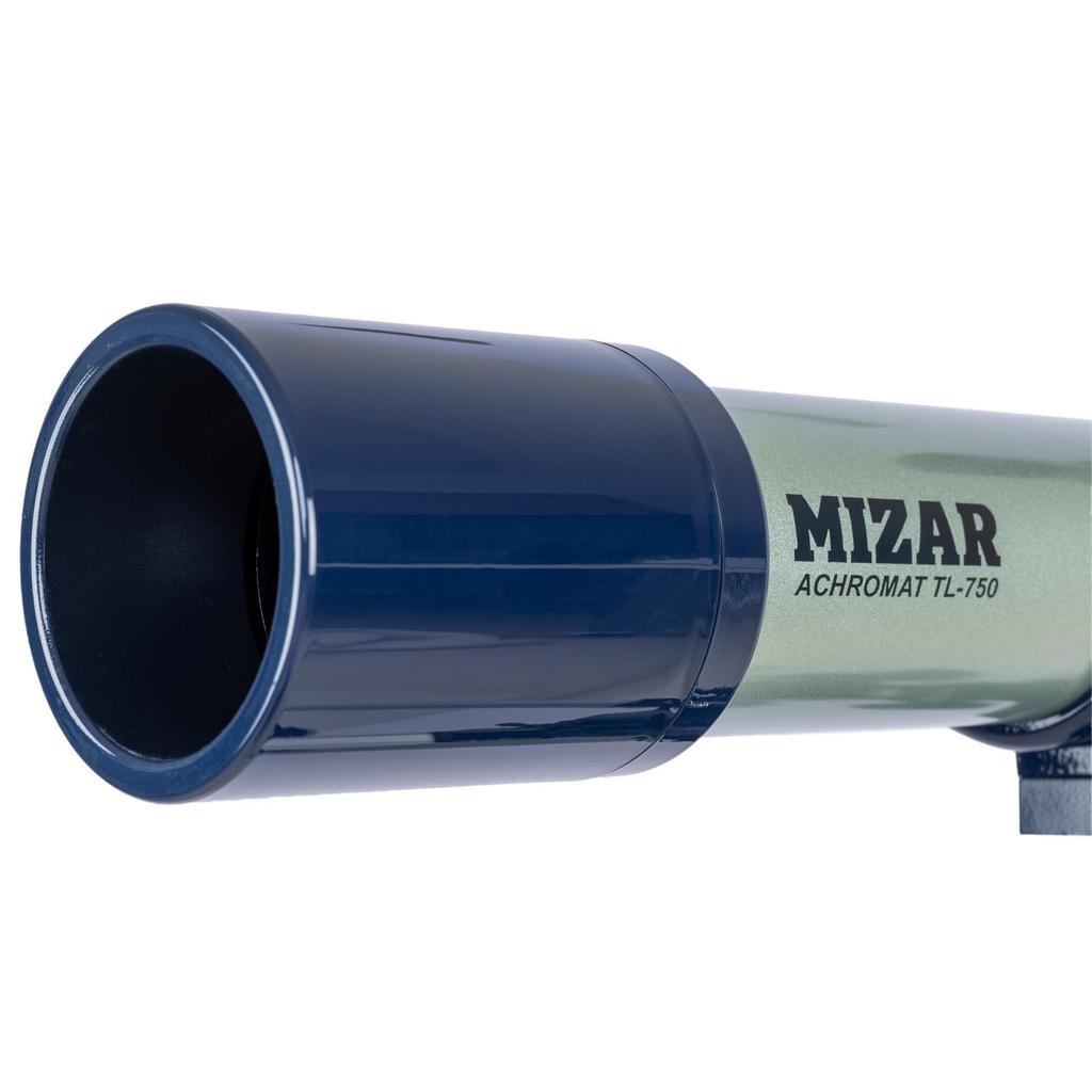 MIZAR-TEC TL-750 Astronomical Telescope, Equatorial Mount, Silver, for Beginners