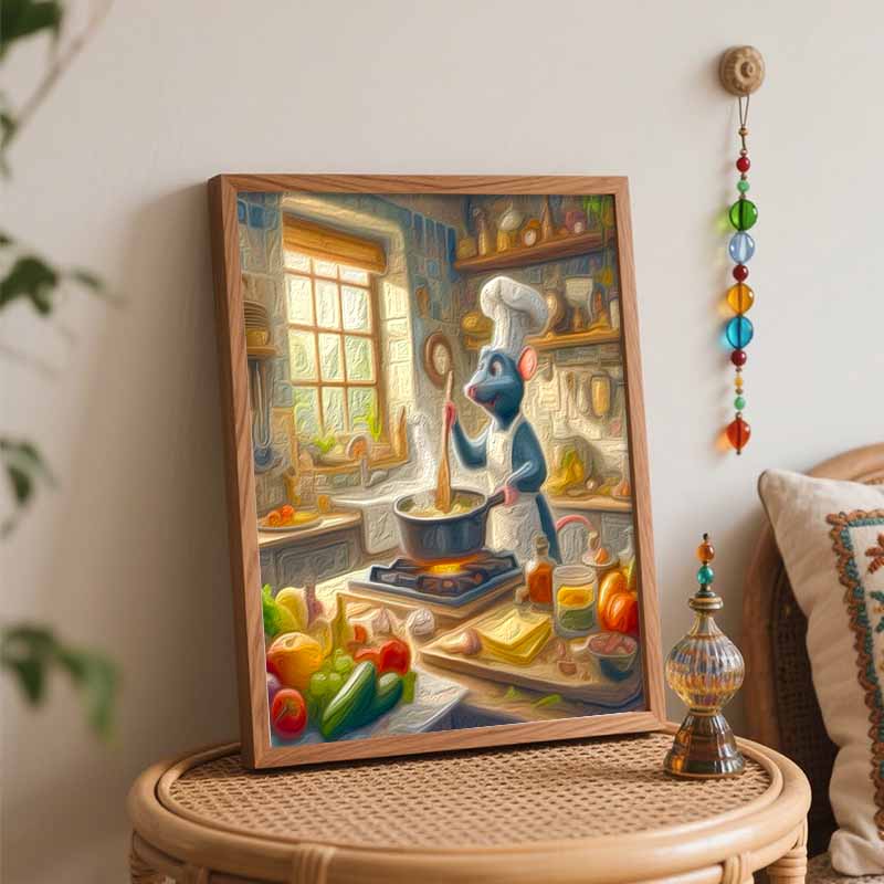 Disney DIY Painting Kit Chef Mouse Kitchen Classic Style Home Decor Craft Gift Idea Art Paint Wall Supplies Handmade Living Room decor