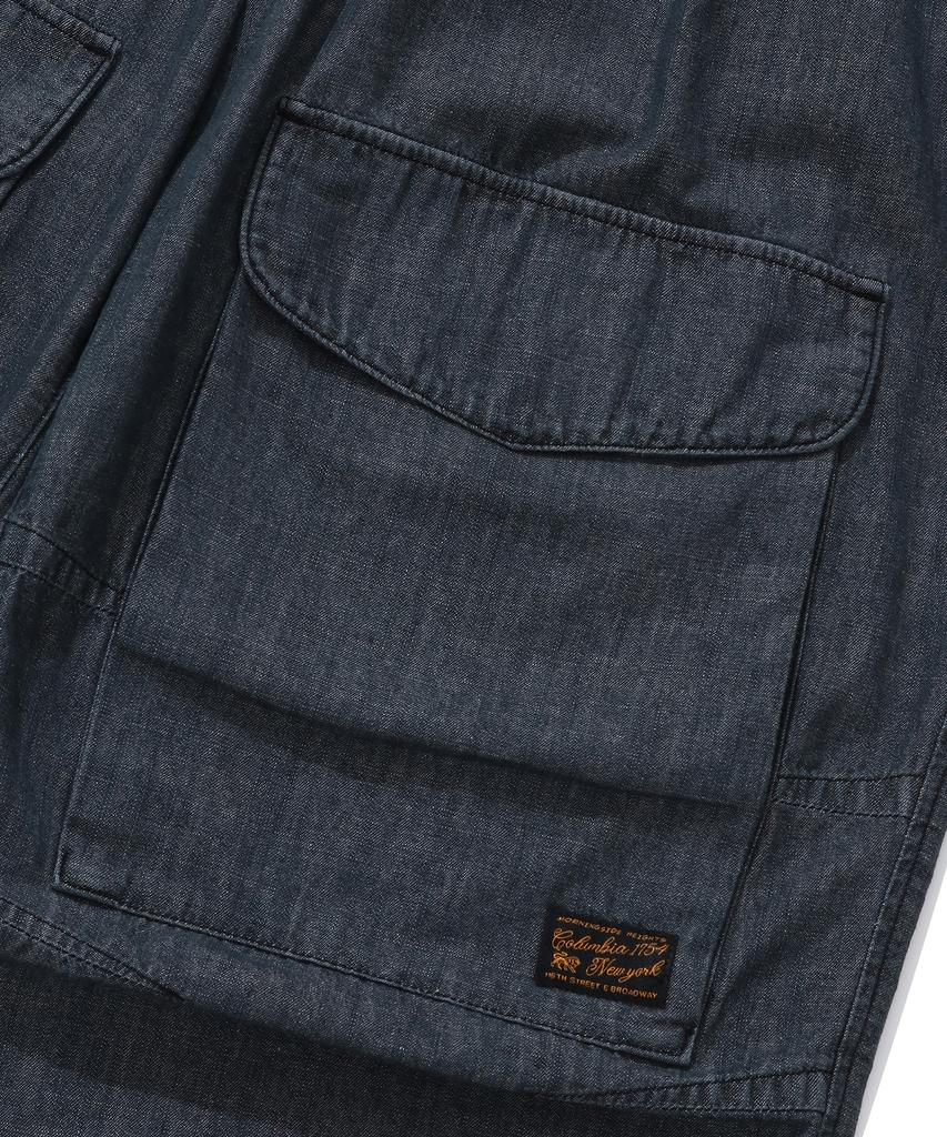 COLUMBIA UNIVERSITY Sl-Label Denim Wide Fit Balloon Pants Black Denim