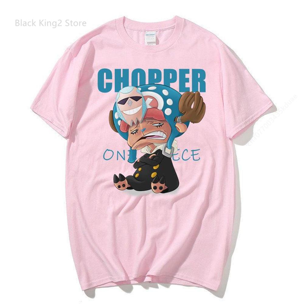 Футболка с рисунком аниме Chopper Manga Kawaii Мужская футболка с японским принтом аниме Хлопковые футболки с коротким рукавом для мужчин и женщин
