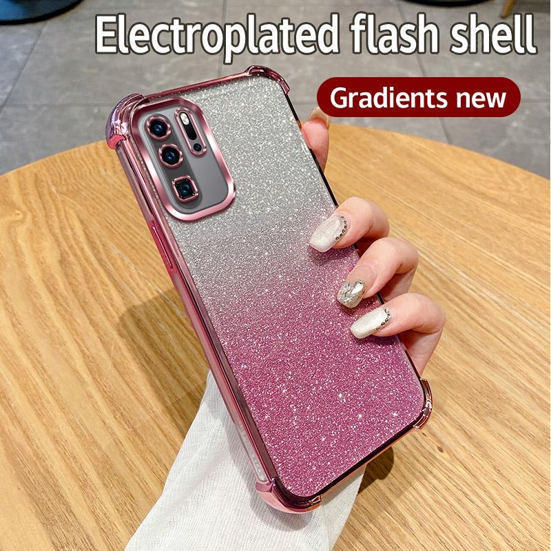Для Huawei P30 Pro P40 P50 P60 Pura 70 Ultra Mate 30 40 50 60 P блестящий мягкий силиконовый чехол с четырьмя углами и противоударным покрытием
