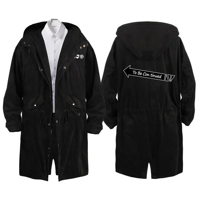 JoJos Bizarre Adventure Anime Hooded Trench Coat Students Winter