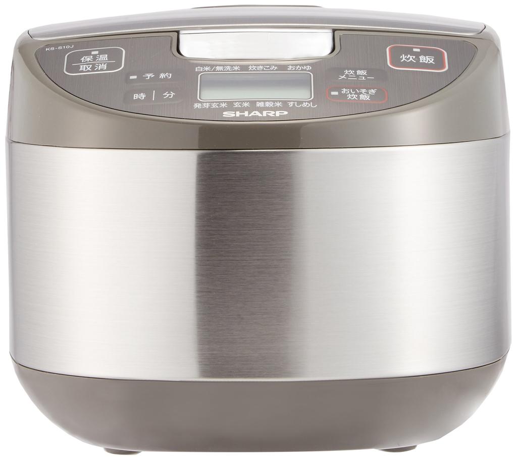 Sharp Rice Cooker Microcomputer Method Cups Black Thick Pot Spherical Cooking Silver 5.5 KS-S10J-S