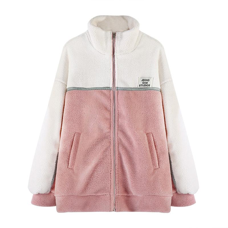 Winter New Korean Style Velvet Thickened Polar Fleece Jacket for Women Autumn and Winter Versatile Loose Top for Little People