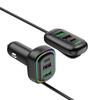 6-портовый USB Type-C передний и задний удлинитель автомобильное зарядное устройство с RGB подсветкой PD быстрая зарядка адаптер питания для iPhone планшет ноутбук