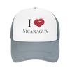 I love Nicaragua Funny Expression Custom Mesh Baseball Caps Women  Adult Female Beach Bucket Hat Trucker Cap
