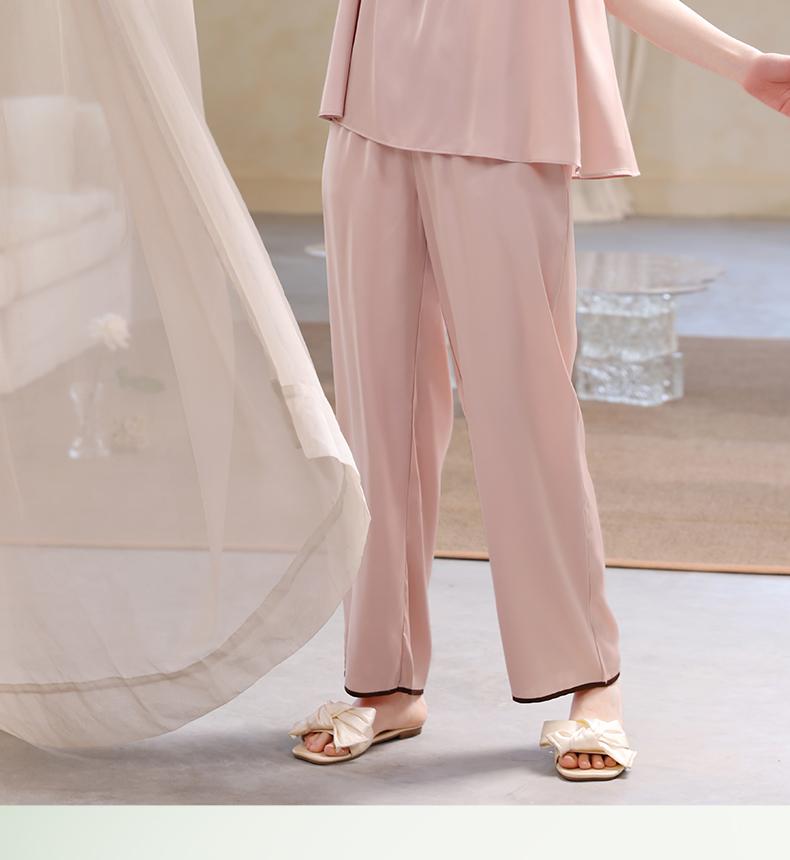 Xuan Liang [with chest cushion] Women's summer ice silk suspender pants with high-end imitation silk home suit set