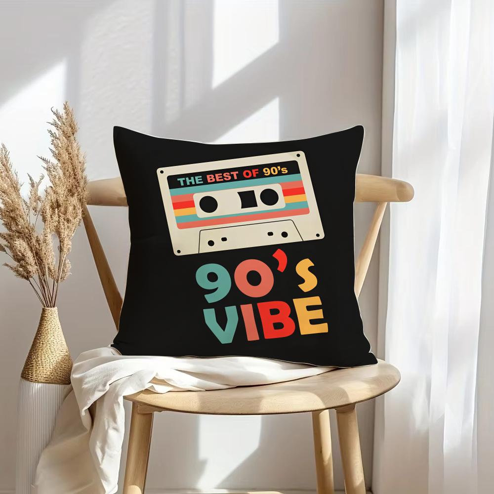 Retro Cassette Tape Cushion Cover Soft Plush Throw Pillow Cover DoubleSided Decorative Cushion Case Sofa Bedroom Home Decor