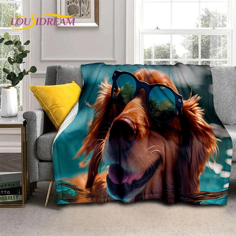 Милая собака Самоед, Чихуахуа, Хаски, Коки Мультяшное Мягкое Фланелевое Одеяло для Кроватей Спальни Дивана Пикника, Плед для Отдыха на Открытом Воздухе