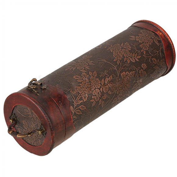 Cylinder Vintage Retro Wooden Vintage Wine Bottle Storage Gift Box Case Holder