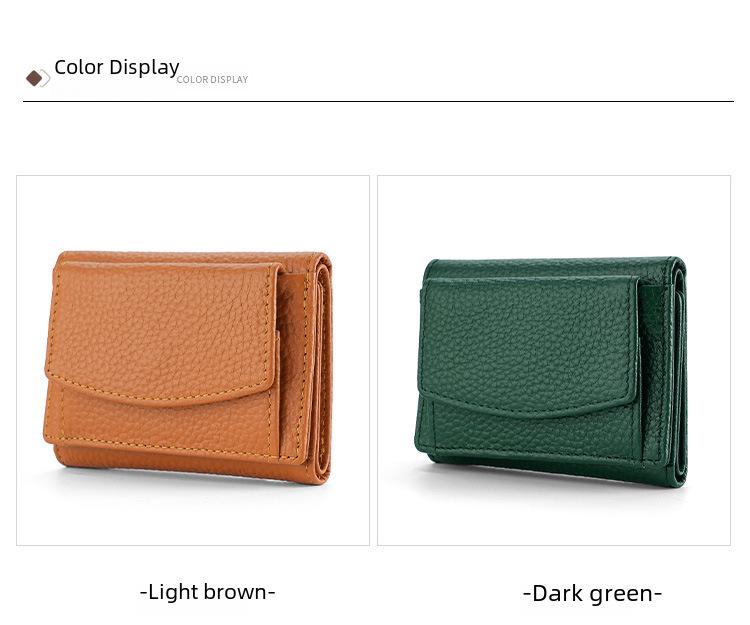 Женский кошелек из коровьей кожи в японском стиле - короткий кожаный кошелек для монет