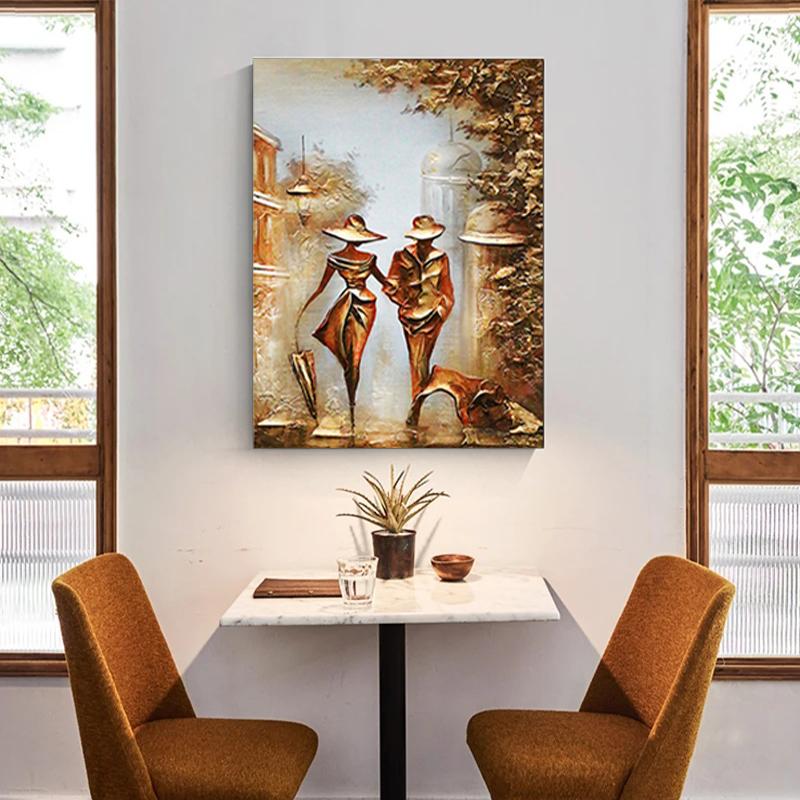 Abstract Wonderful Romantic Couple Painting On Canvas Wall Art HD Pictures Lovers Posters and Prints Warm Home Living Room Decor