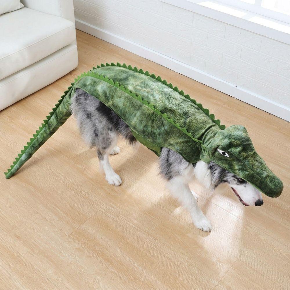 Soft Skin-Friendly Halloween Pet Crocodile Costume Novelty Fun Pet Party Costume Daily Wear