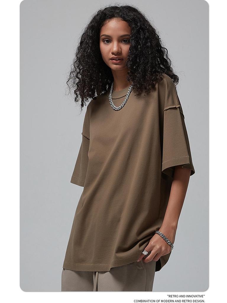 ARTIE Men's Spring/Summer 2024 Fringe Collar Street Fashion Washed Short-Sleeve T-Shirt