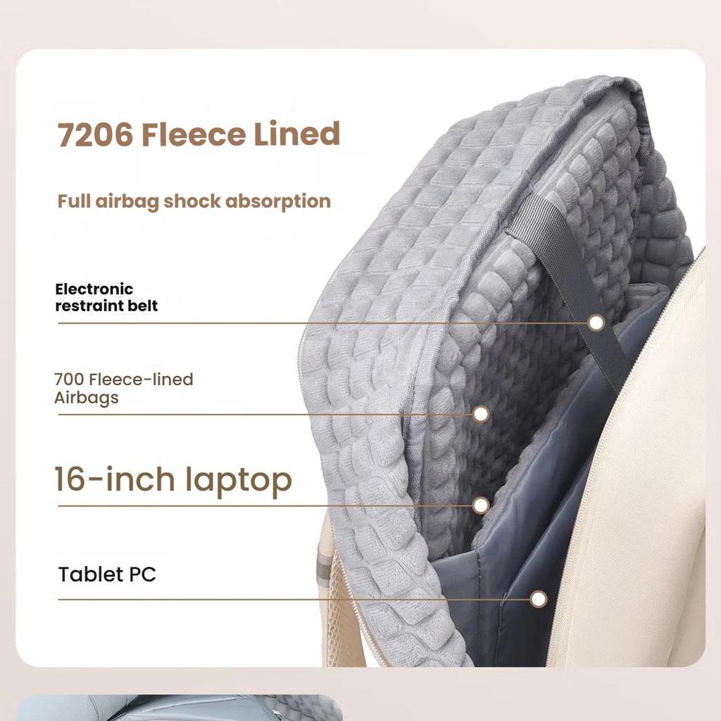 Laptop Backpack 16-inch Unisex Business Travel Shockproof Airbag Shoulder Bag