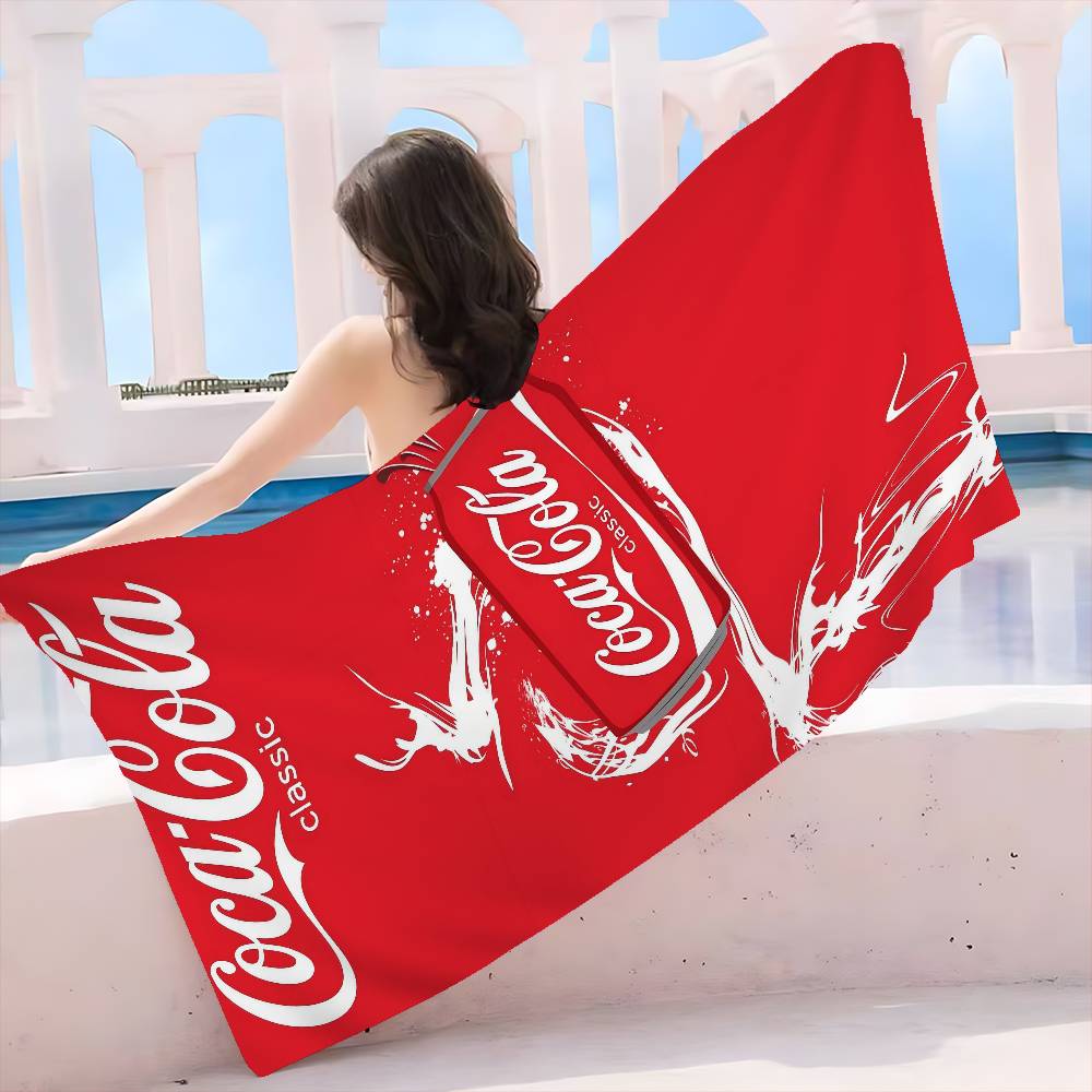 C-Coca-Colas Микрофибровое Печатное Пляжное Полотенце Альпинизм Йога Пляж Плавание Бег Впитывающее Мягкое Полотенце