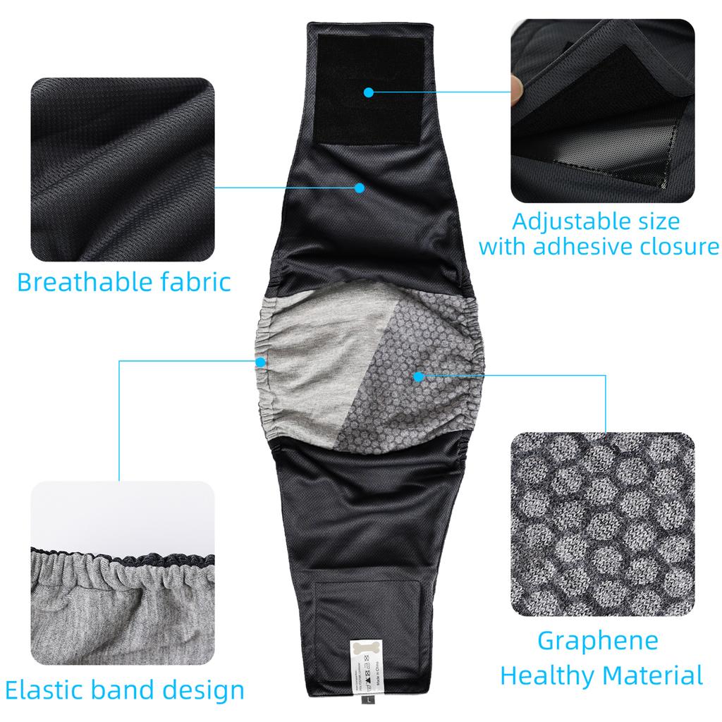 Washable Wrap Diapers for Male Dogs Reusable Male Dog Belly Band Breathable Male Dog Wraps, Pack of