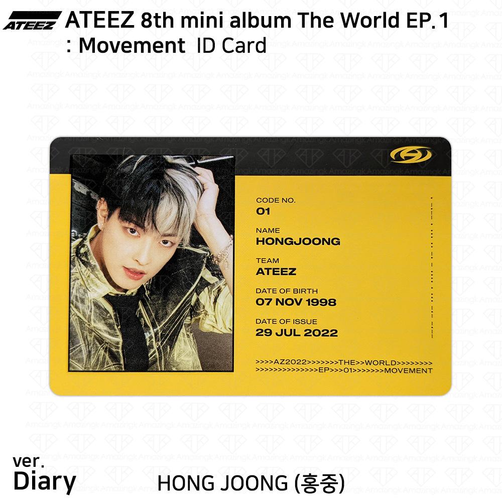 ATEEZ 8-й мини-альбом The World EP.1 : Официальное удостоверение личности движения Фотокарта КПОП