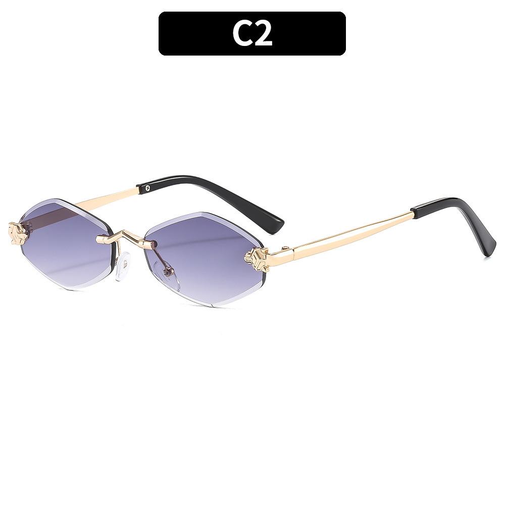 Модные маленькие многоугольные солнцезащитные очки для женщин, роскошный бренд, коричневые ромбовидные солнцезащитные очки, женские винтажные металлические очки