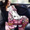 1pc Dessert Hello Kitty Throw Blanket, Soft Warm Home Decorative Blankets for Couch Bed Sofa, Living Room, Travel, Camping, Car Blankets, Beach, Offic