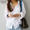 Cotton Women Shirts And Blouses Long Sleeve White Shirt Tops Casual Turn-down Collar OL Style Loose Woman Blouse