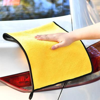 Утолщенное полотенце из микрофибры для мытья автомобиля 30x30/40/60 см, мягкая салфетка для сушки и чистки автомобиля, подгибочная салфетка для ухода за автомобилем, полотенце для мытья автомобиля