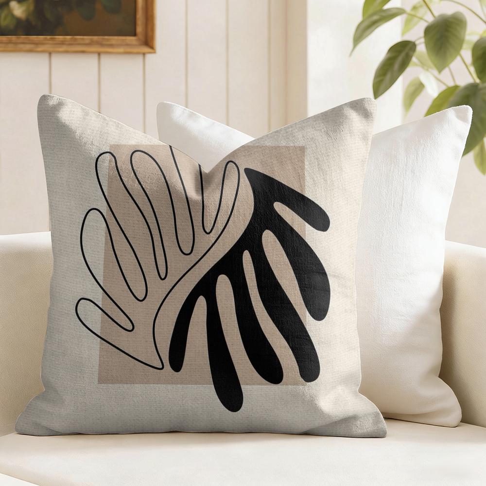 Classic Modern Flowers Cushion Cover Eco Linen Pillow Case DoubleSided Print Breathable Durable Zipper Home Decor Gift