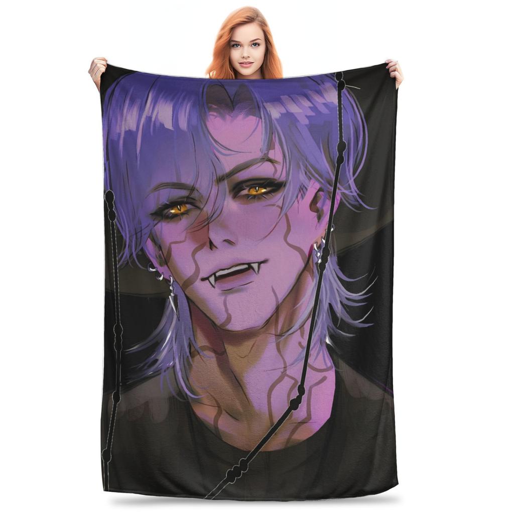 Anime Kpop Demon Hunters Mystery Saja Boys Blanket Super Warm Plush Throw Blanket For Couch Bed Flannel Bedspread Bed Cover
