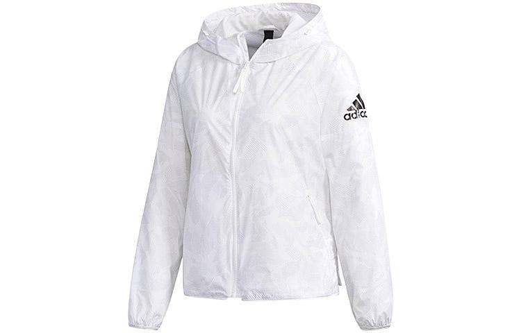 Adidas Jackets Women's White Hooded Moderate Workwear DM5256