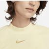 Nike Футболка с коротким рукавом и логотипом, однотонная, с круглым вырезом, женские футболки светло-лимонно-желто-зеленого цвета DV7833-821