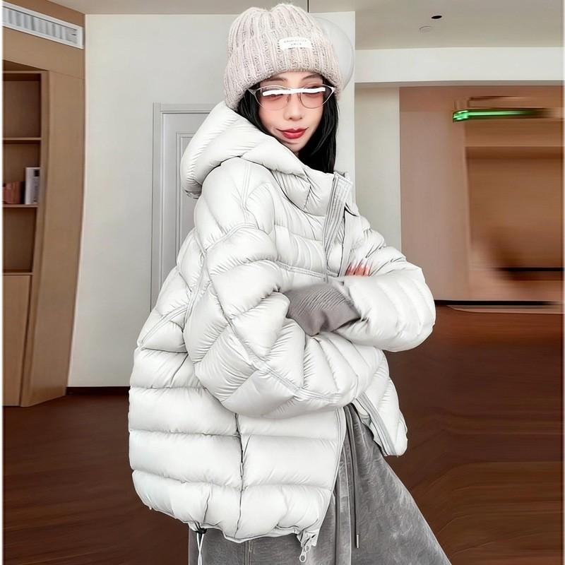 Womens Short Hooded Cotton Puffer Coat 2026 Winter Slim Fit Warm Casual Outerwear Petite Girls