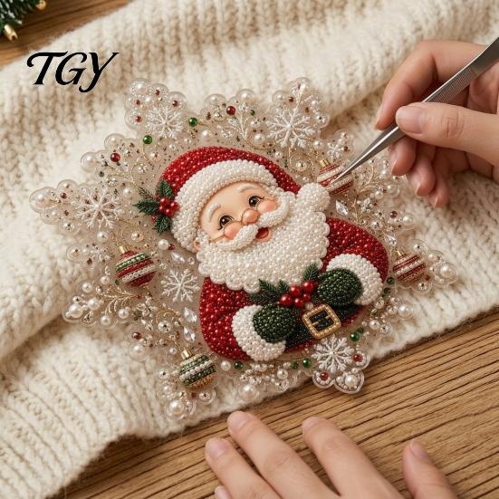 Easy DIY Crafting for Beginners Christmas Faux Pearl Painting Suncatcher Art Kit, Acrylic Snowflake Shape Board Sparkling Craft Projects with