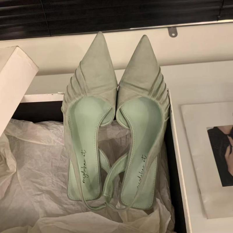 Summer New Women Pointed Toe Sandals Woman Pumps Sexy Thin High Heels Sandals Slingback Party Prom Mules Shoes