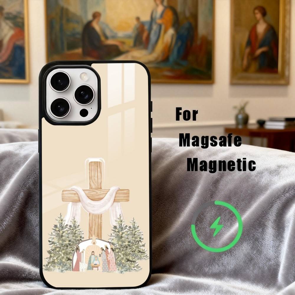 C-Christian A-Art Phone Case For iPhone17,16,15,14,13,12,11 Plus,For Magnetic Wireless Charge Cover
