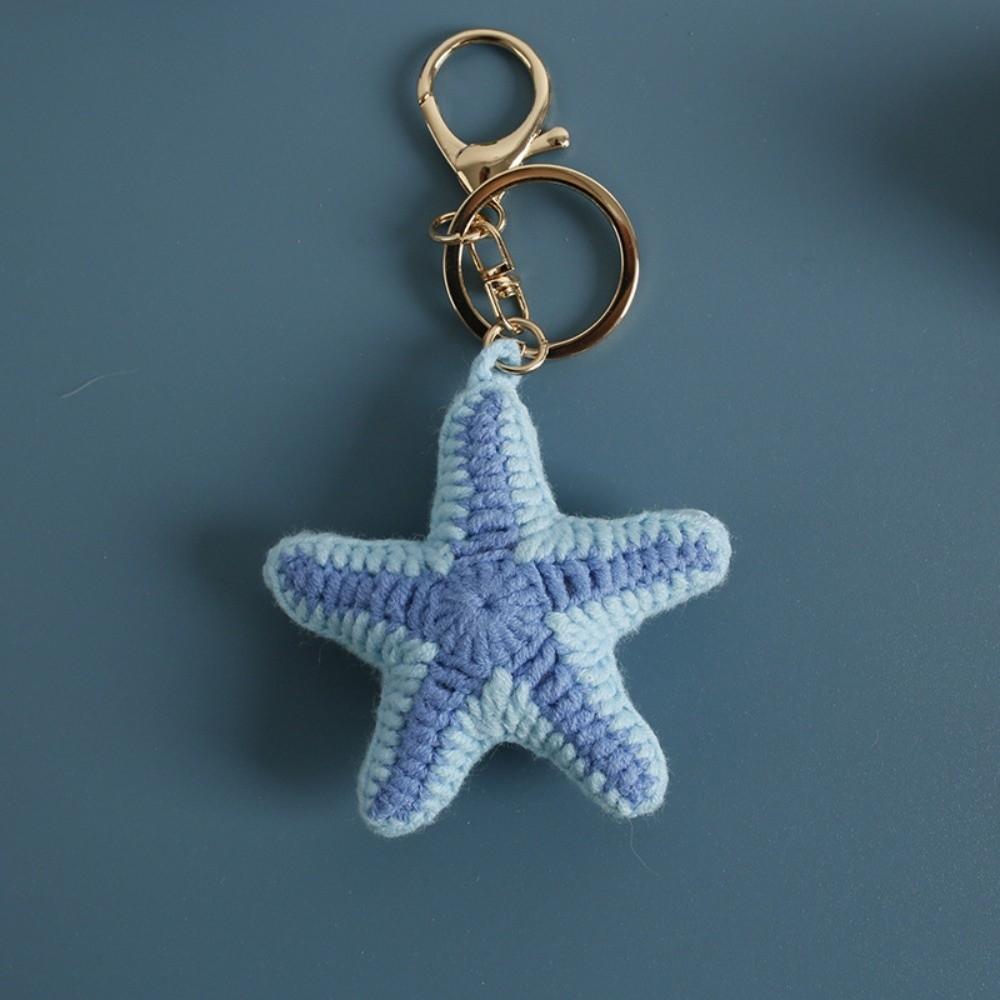 Ocean Series Marine Life Crochet Keychain Woven Knitting Bag Charms Hanging Decoration